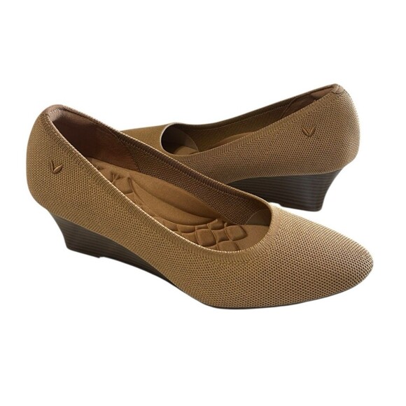 Vivaia Tamia Wedge Pro Tan Heel Almond Toe Diamond Padded Comfort EU 40 / US 9 - Picture 3 of 13